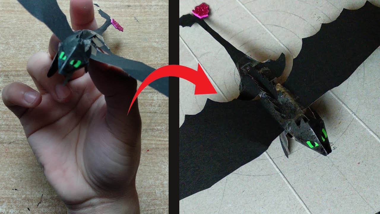 Paper Dragon figurine TUTORIAL | Night Fury |