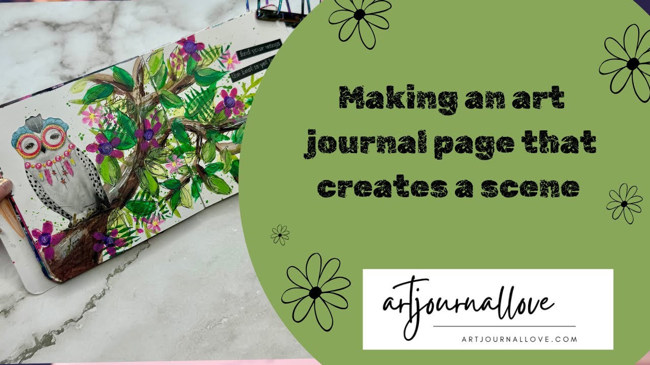 Making an art journal page that creates a scene