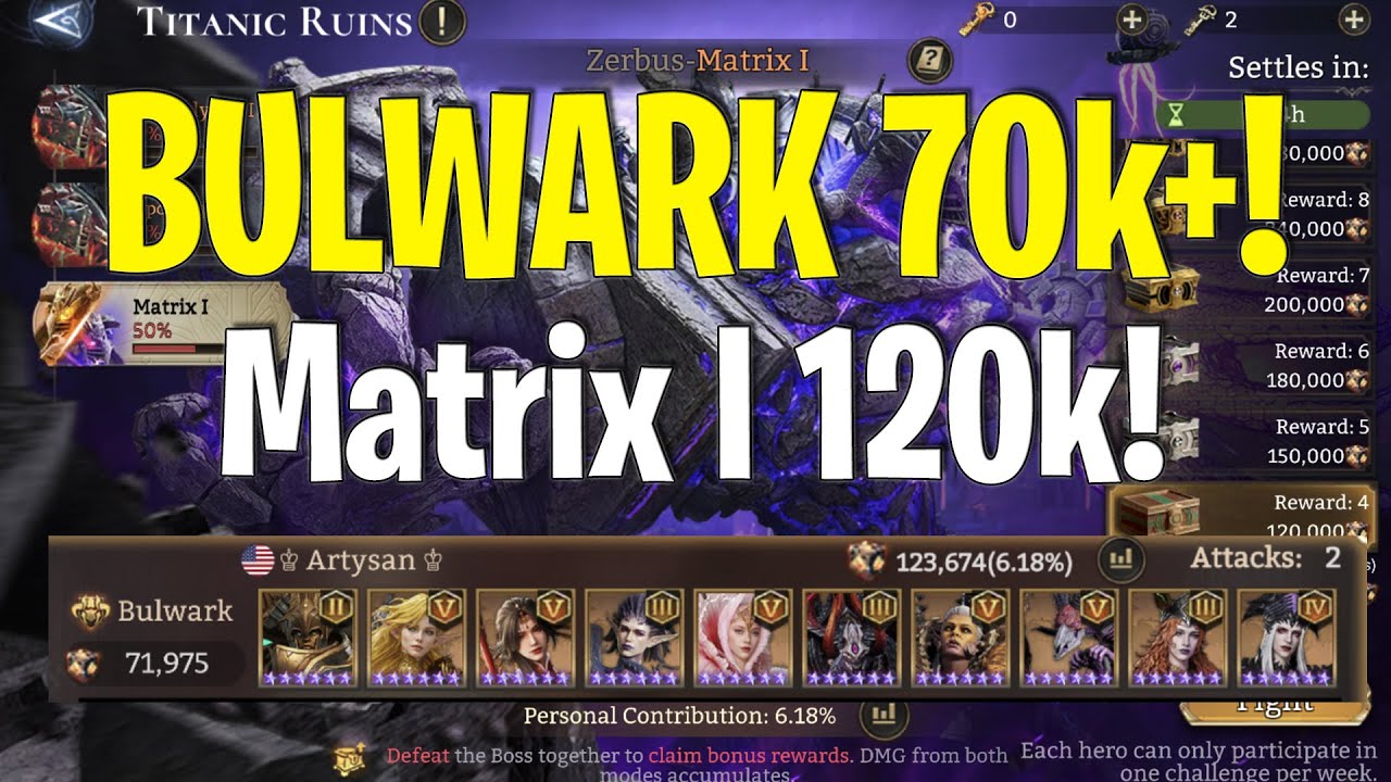 Matrix Bulwark 70k! Final Push to Secure the 120k Rewards 💥🛡️| Watcher Of Realms