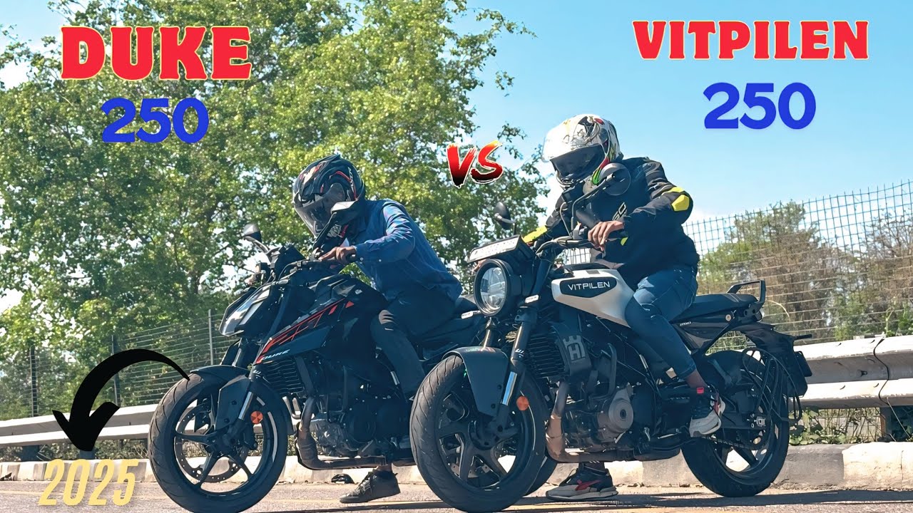 2025 KTM Duke 250 vs Husqvarna vitpilen 250 Drag race 😱🔥