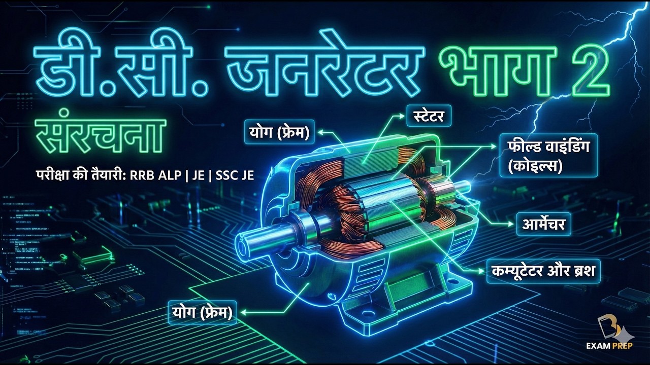 DC Generator Structure Part 2 | DC Generator की संरचना |  RRB ALP | RRB JE | SSC | ITI Electrician
