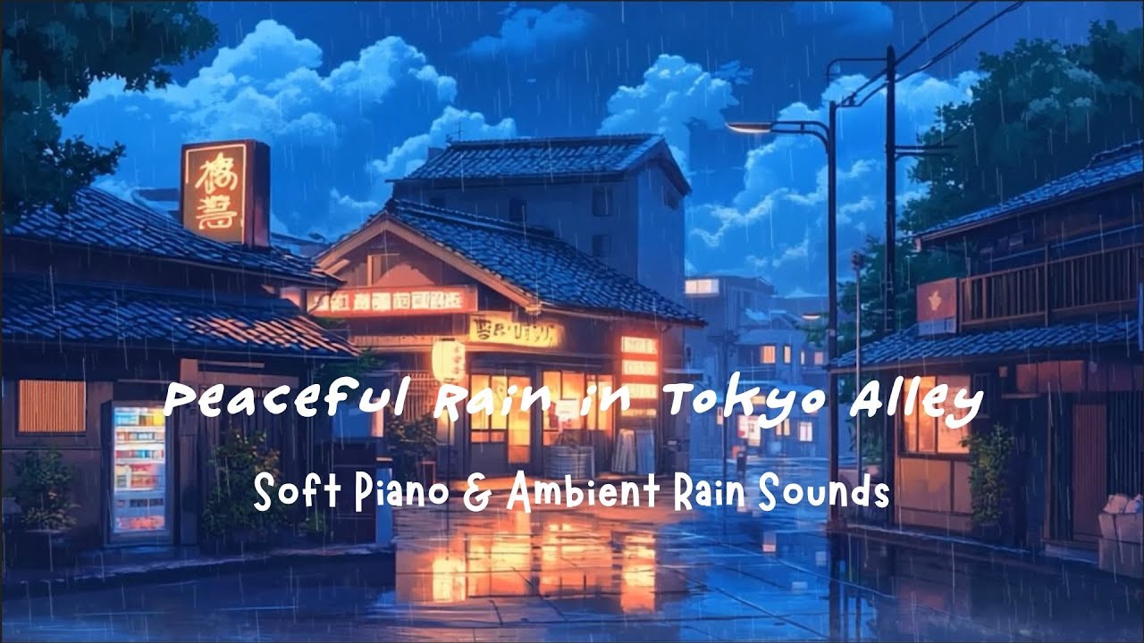 Peaceful Rain in Tokyo Alley | Soft Piano & Ambient Rain Sounds for Deep Focus