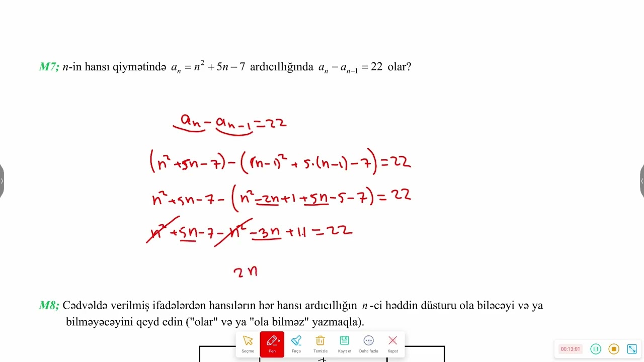 Ədədi Ardıcıllıqlar Mövzu İzahı