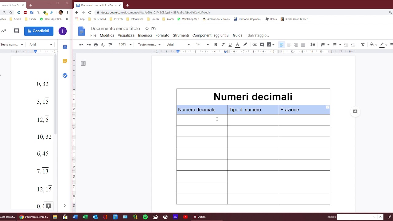 Google Documenti come scrivere equazioni