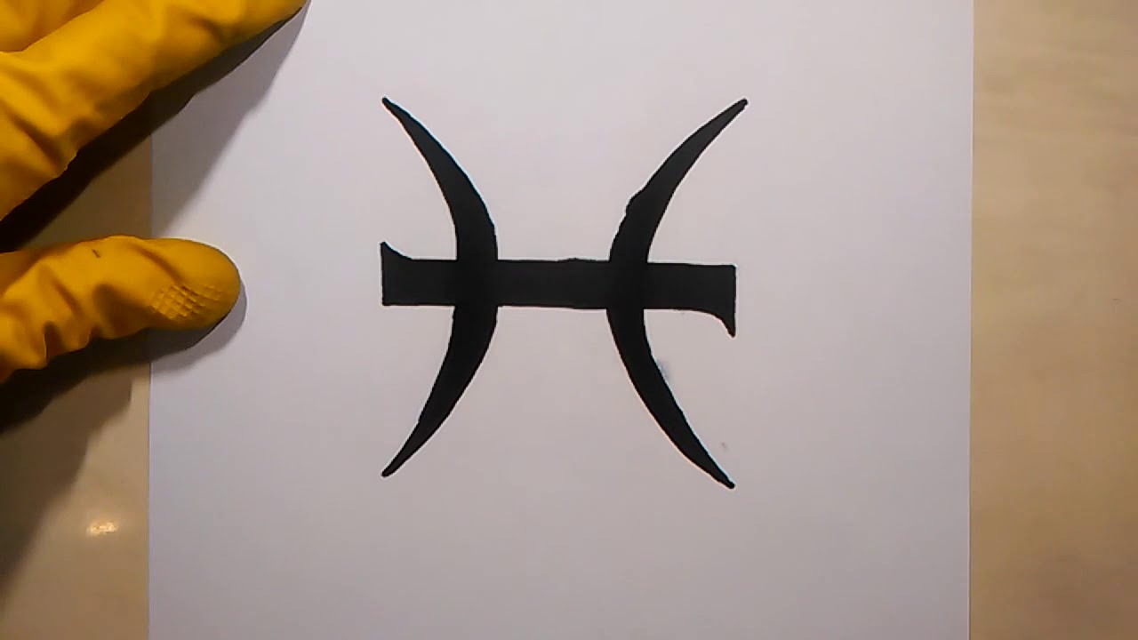 How To Draw Zodiac Signs Pisces FISHES Your Symbol ♓ Hand Drawn Tattoo Horoscope Astrological Glyphs