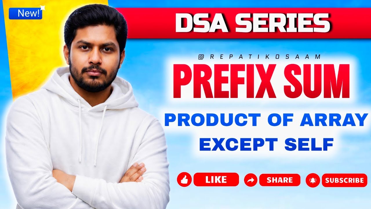 👉 Product of Array Except Self 💡 | No Division Trick Explained | DSA Telugu Ep.47