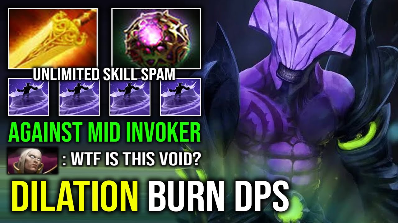 How to Solo Mid Void Against Pro Invoker with Unlimited Burning Time Dilation OC Radiance Dota 2
