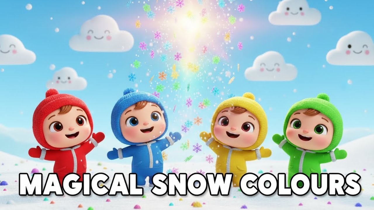Learn Colours with Snow❄️ Red Blue Yellow Green