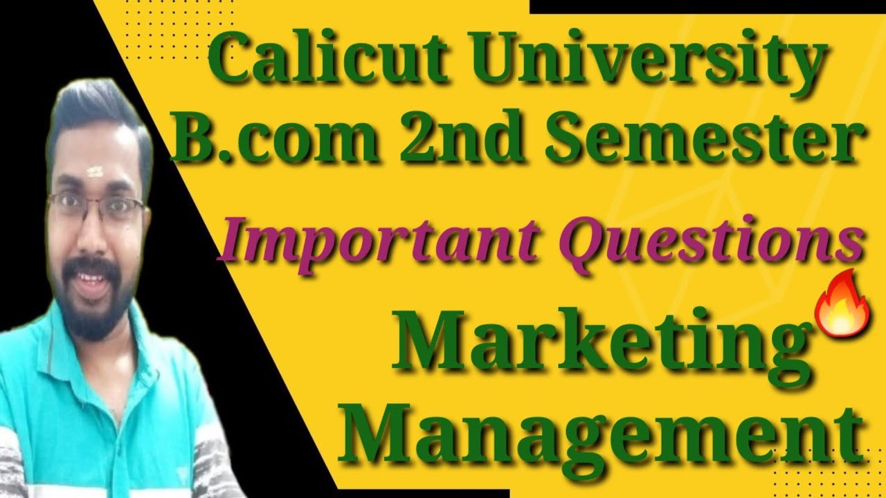Marketing Management|Important Questions|Calicut University Bcom 2nd Semester