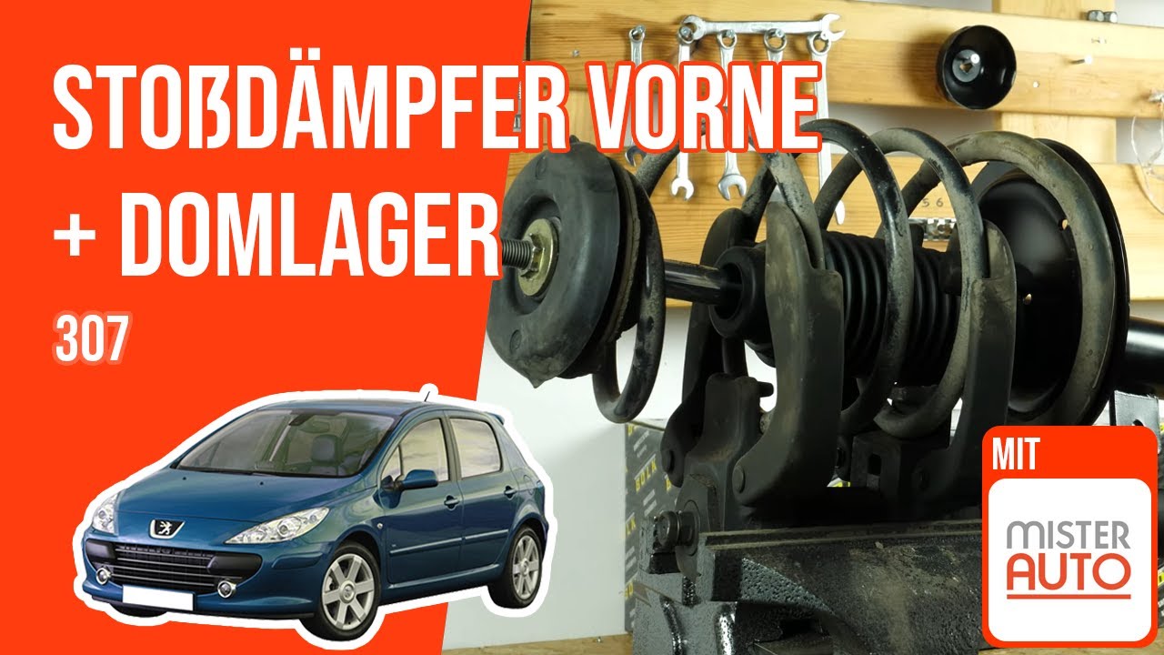 Wie Peugeot 307 Stoßdämpfer vorne, Domlager wechseln ➿