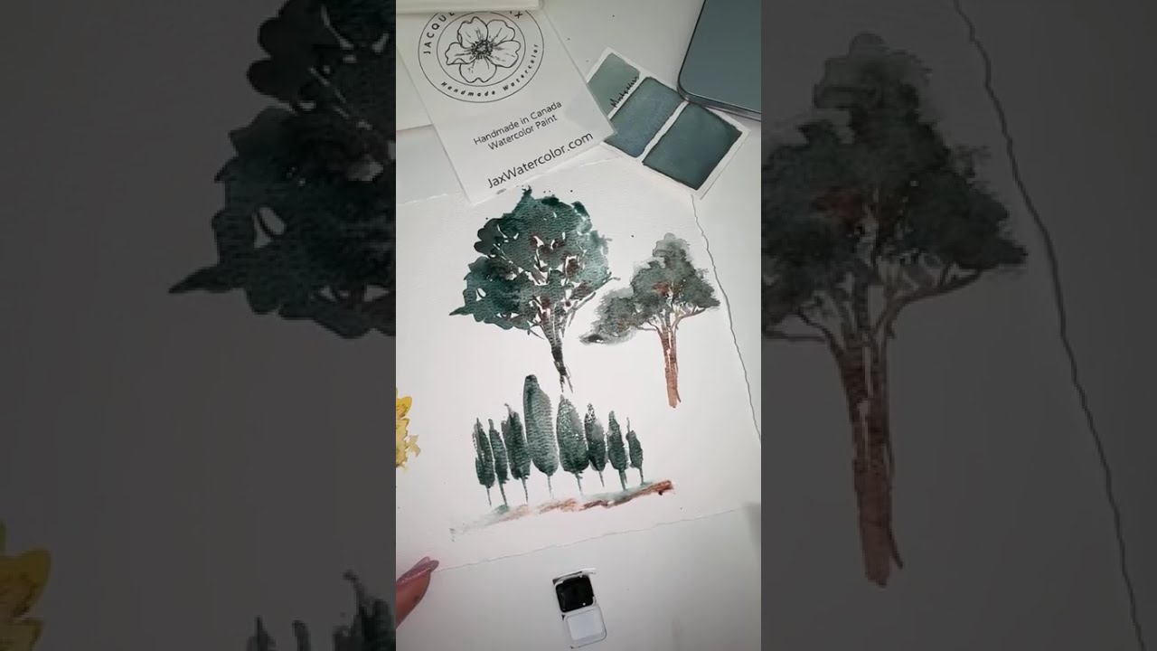 How to paint trees with watercolor for beginners 