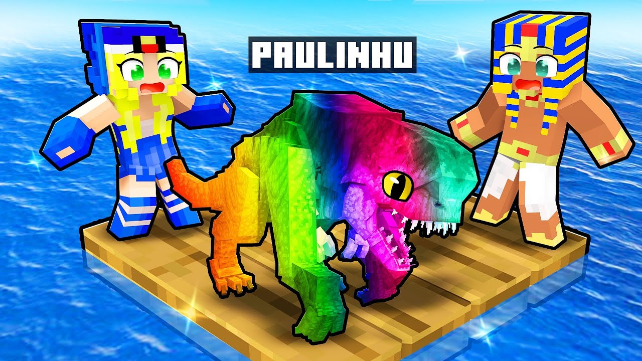 Fingi ser um D-REX OP em uma JANGADA no Minecraft