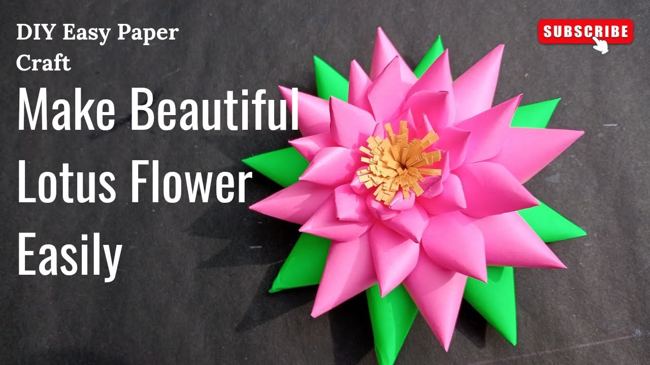 DIY Easy Paper Flower Making Tutorial | Make Beautiful Lotus Flower from Paper @ColorandCraft