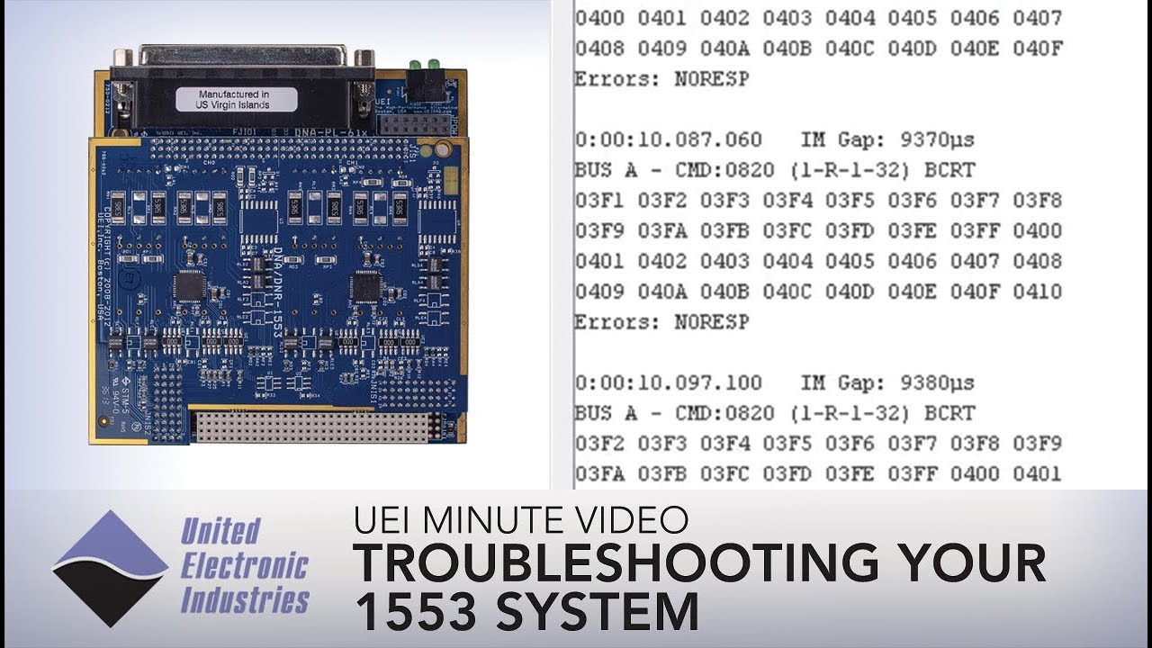 Troubleshooting Your 1553 System | UEI Minute Video