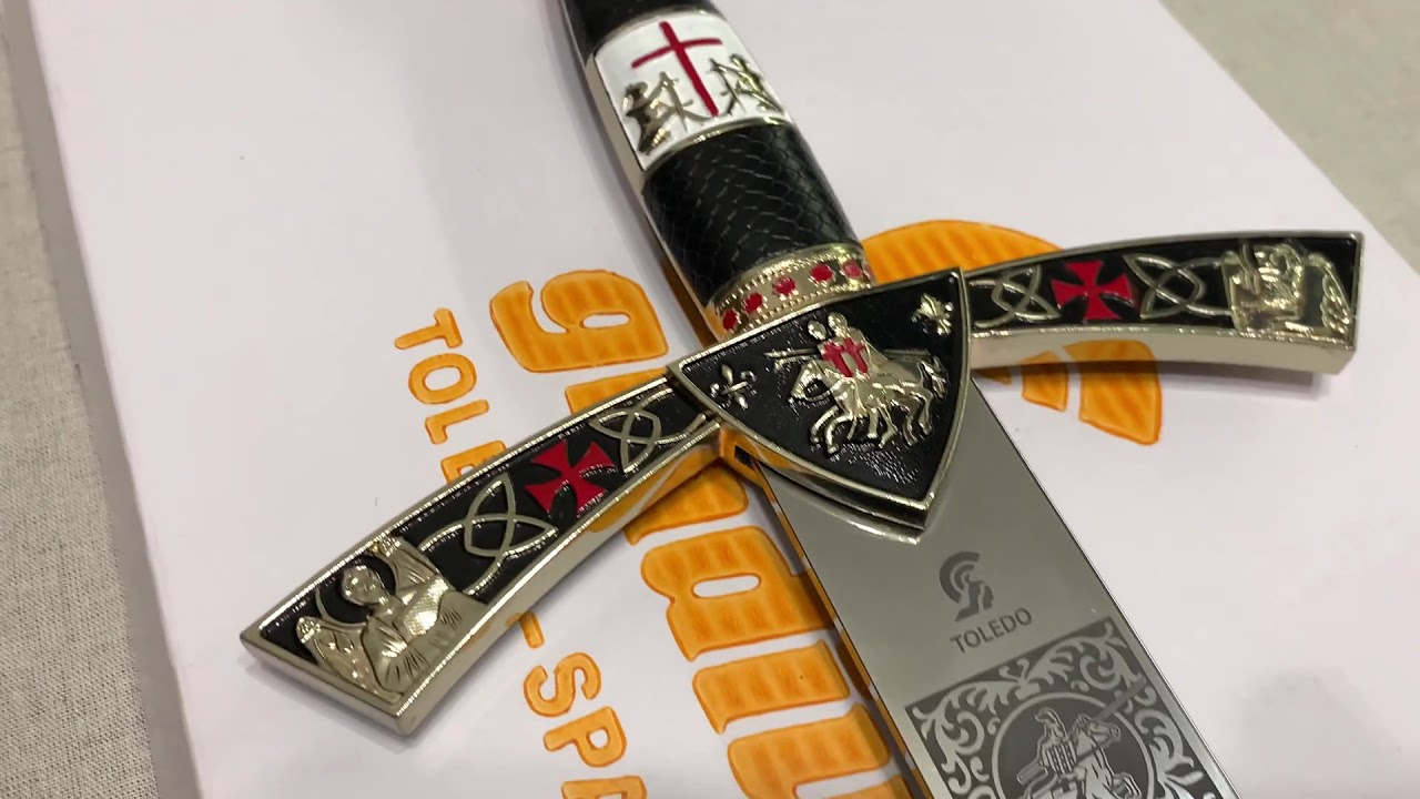 Меч Тамплиеров белое золото, Templar Sword Deluxe Art Gladius AG3112