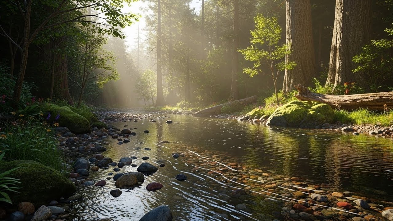 River Ambience 🌿 Flowing Water Sounds for Meditation and Deep Sleep Calm #1409