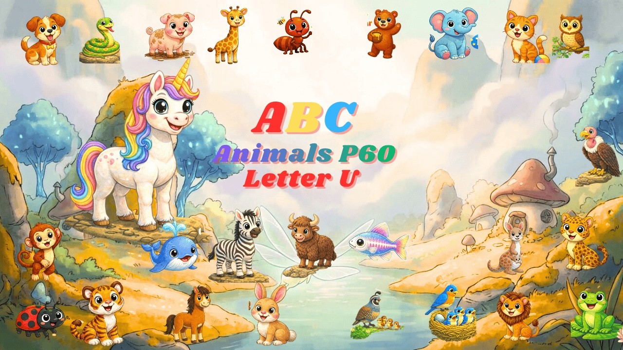 ABC Zoo Animals P60 U Is For Unicorn | Nursery Rhyme for Kids | Kid TV 365