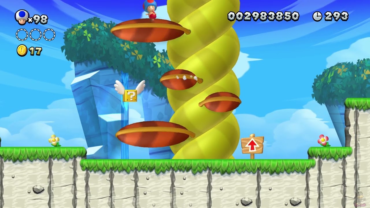 New Super Mario Bros U. Deluxe (26)- Sparkling Waters-🍃: Skyward Stalk