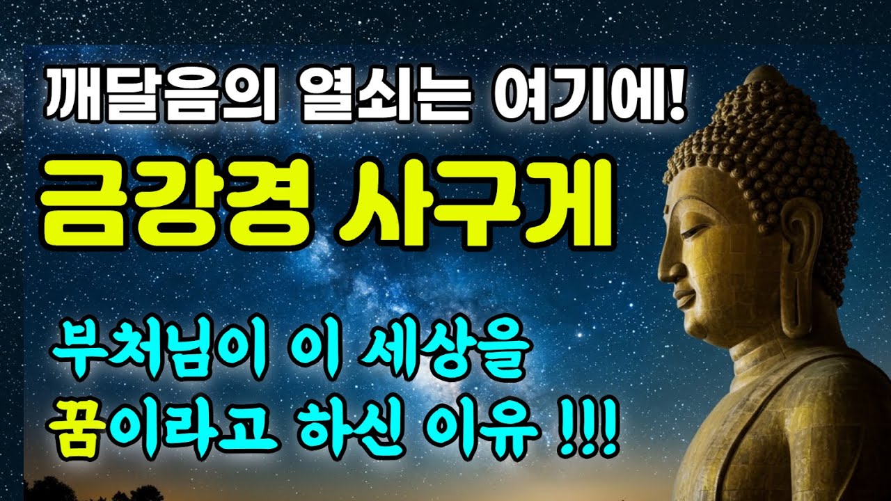 당신을 깨달음, 대자유로 인도하는 부처님의 참된 가르침과 깨달음의 핵심!!!  금강경 사구게 통합본. 불교의 지혜. 세상의 실체. #부처님말씀
