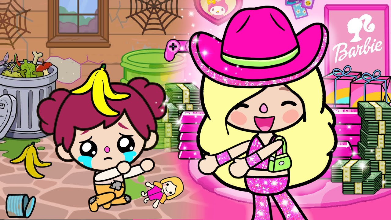 Fui Adotado pela BARBIE 👙🩰💖👱🏻‍♀️ História Triste | Mundo da Vida Toca | Toca Boca
