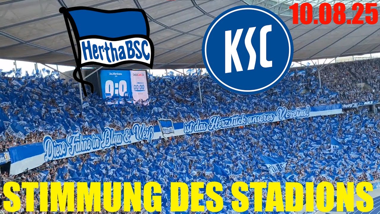 KRASSE STIMMUNG bei SAISONBEGINN & CHOREO! Hertha BSC 0:0 Karlsruher SC STIMMUNG DES GANZEN STADIONS