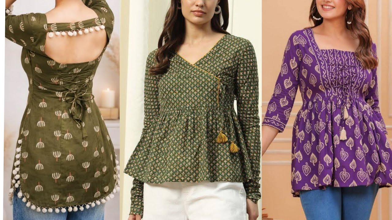 Summer special short kurti designs/cotton ki kurti/printed short kurti for Jean