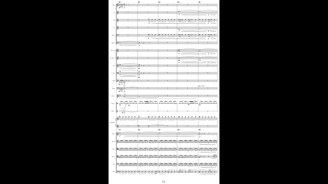 Fanfare in a Continuum of Gradual Momentum (score video)