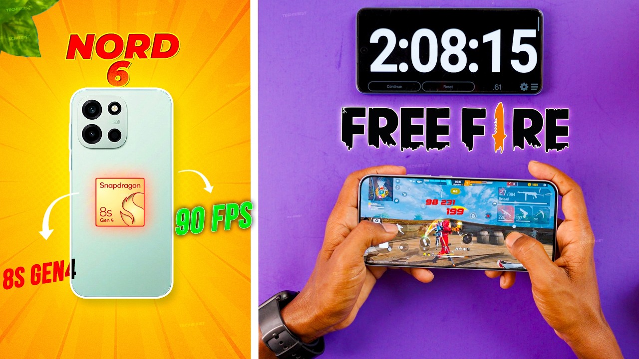 OnePlus Nord 6 Free Fire Gaming Test 🔥 FPS, Heating & Battery Test!
