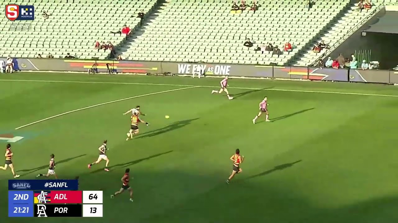 Rd 5 Hostplus SANFL Snapshot - Port's Jeremy Finlayson snaps on run