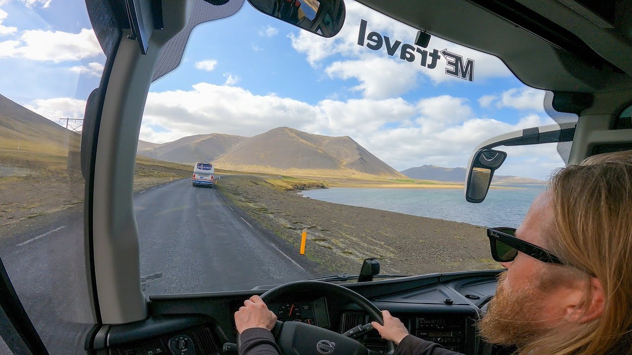 Busdriving in Iceland: Stykkishólmur - Grundarfjörður (road 54) | Volvo 9700 49 seats | ME Travel