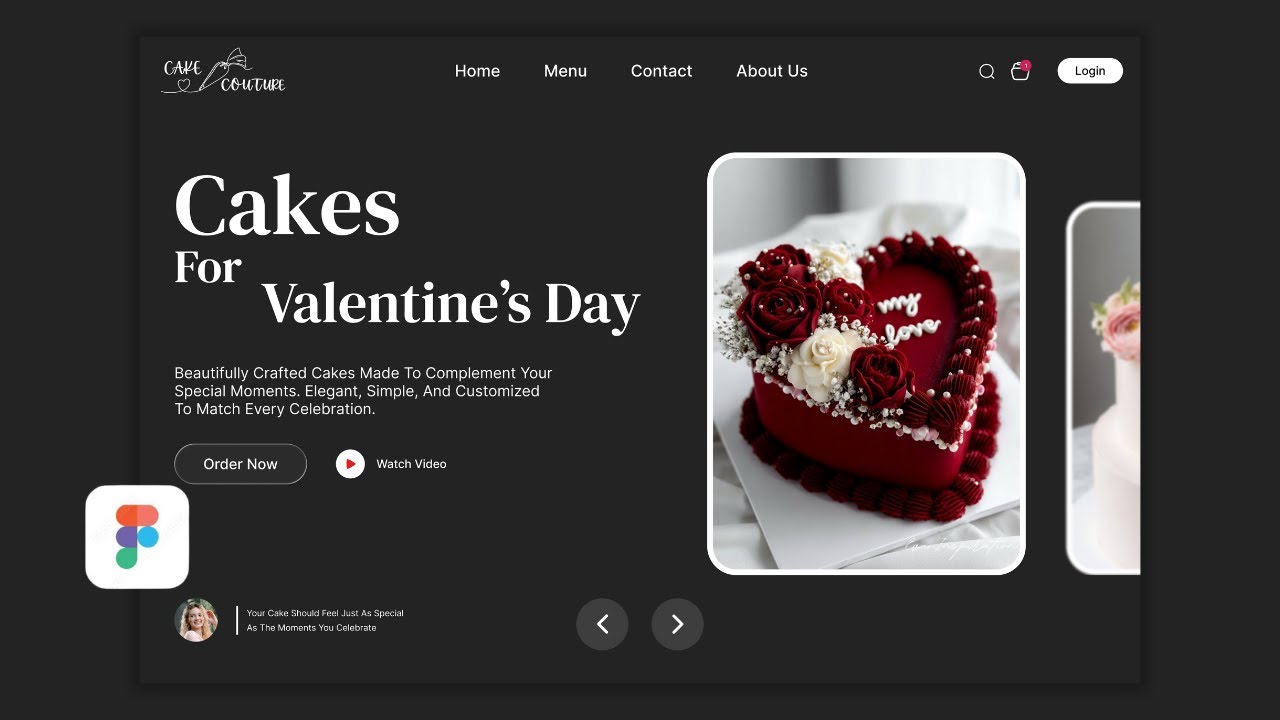 Modern Cake Website UI Animation | Figma UI/UX Design Tutorial