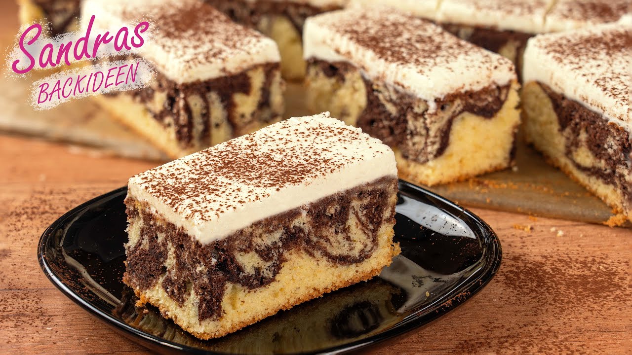Saftiger Marmorkuchen mit Sahne – einfaches Rezept