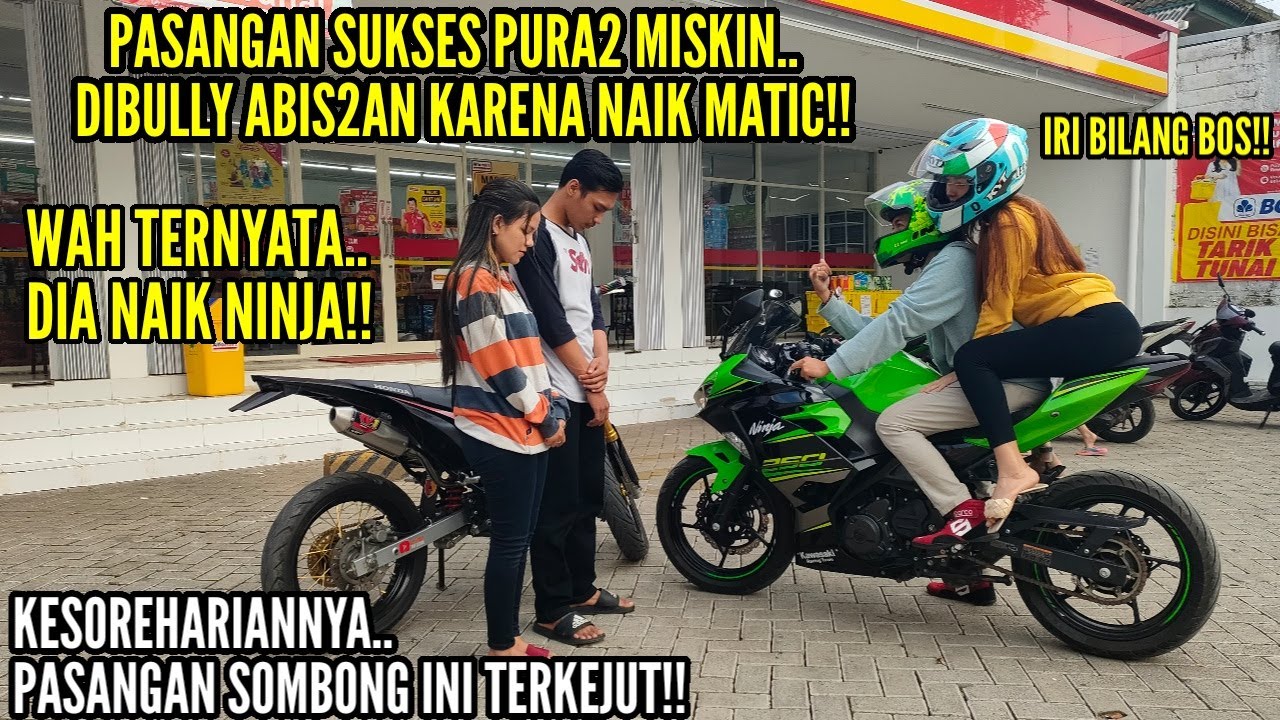 PASANGAN KAYA PURA2 MISKIN DIBULLY ABIS2AN KARENA NAIK SEPEDA MATIC!!Tapi lihat saat bertemu lagi