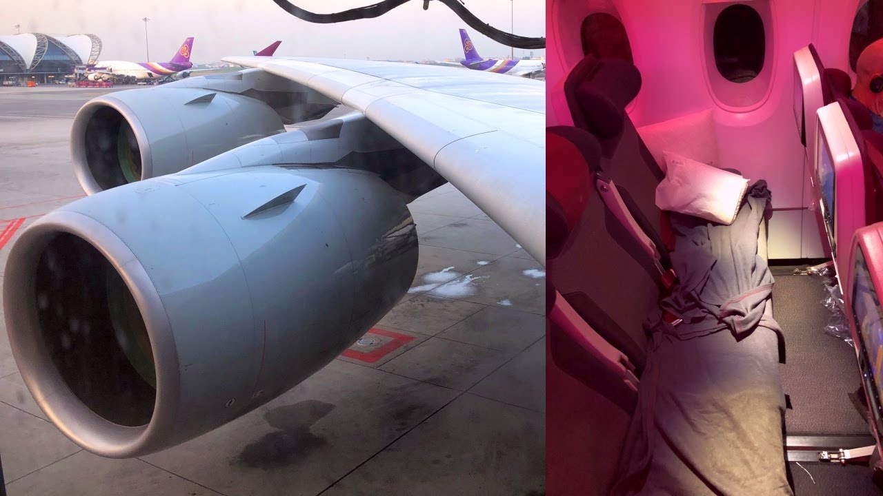 Economy Lie-flat Bed Qatar Airways Airbus A380-800 Doha - Bangkok (A7-APG)
