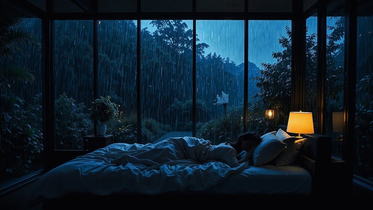 Sleeping in a room is more comfortable with the sound of rain and thunder!!⛈️