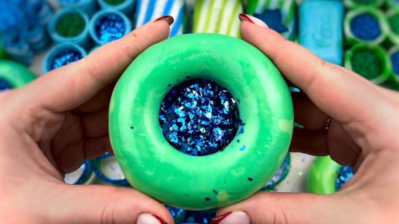 Oddly satisfying ASMR video | Peeling off the film | Soap crushing boxes with glitters