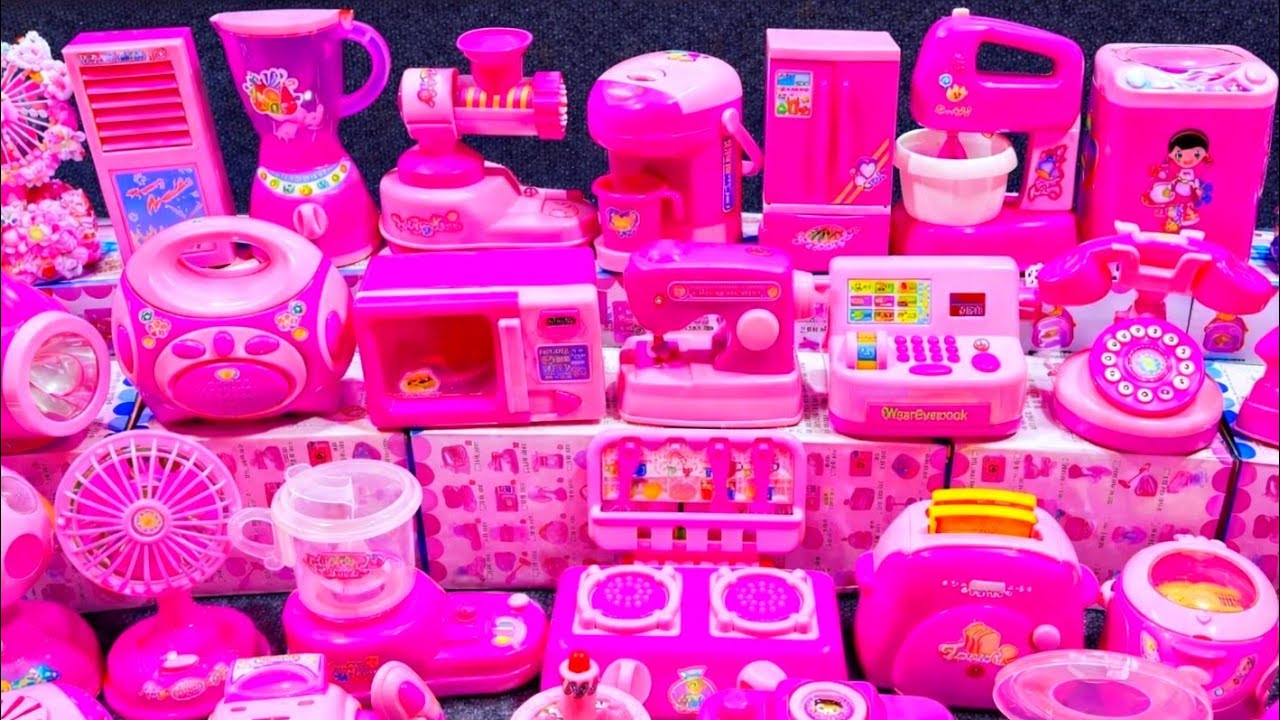 9 Minutes Satisfying with Unboxing Barbie Pink Kitchen Appliances Collection Toys | Review ASMR 