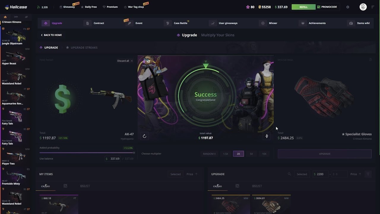 $1000 CASE OPENING in 2 Minutes on Hellcase (Hellcase Promo Code 2022)