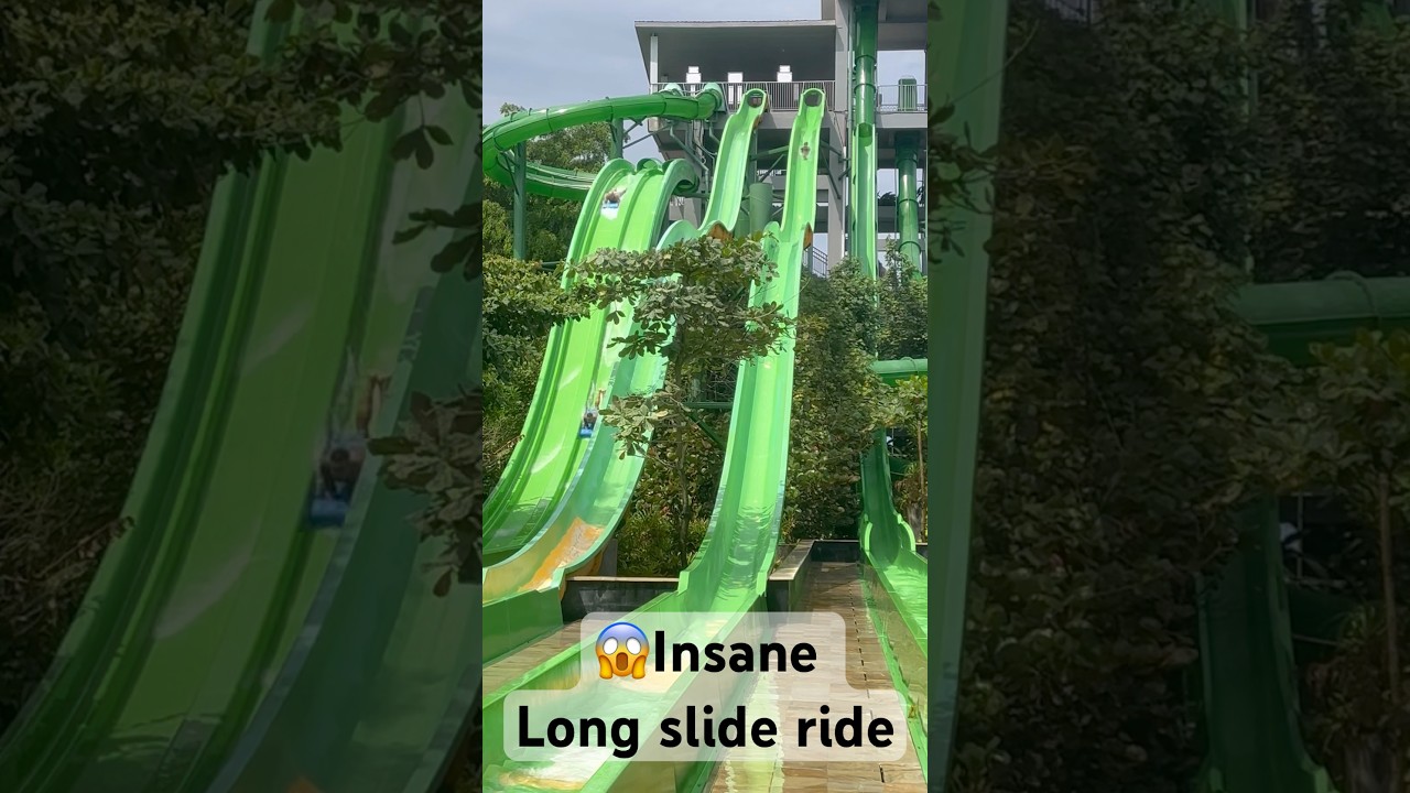 😱 Longest Water Slide in Bali! Insane Waterbom Ride! #shorts