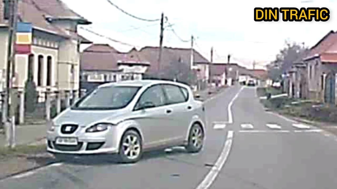 La un pas de accident,mașină în derapaj lunca Târnavei jud alba