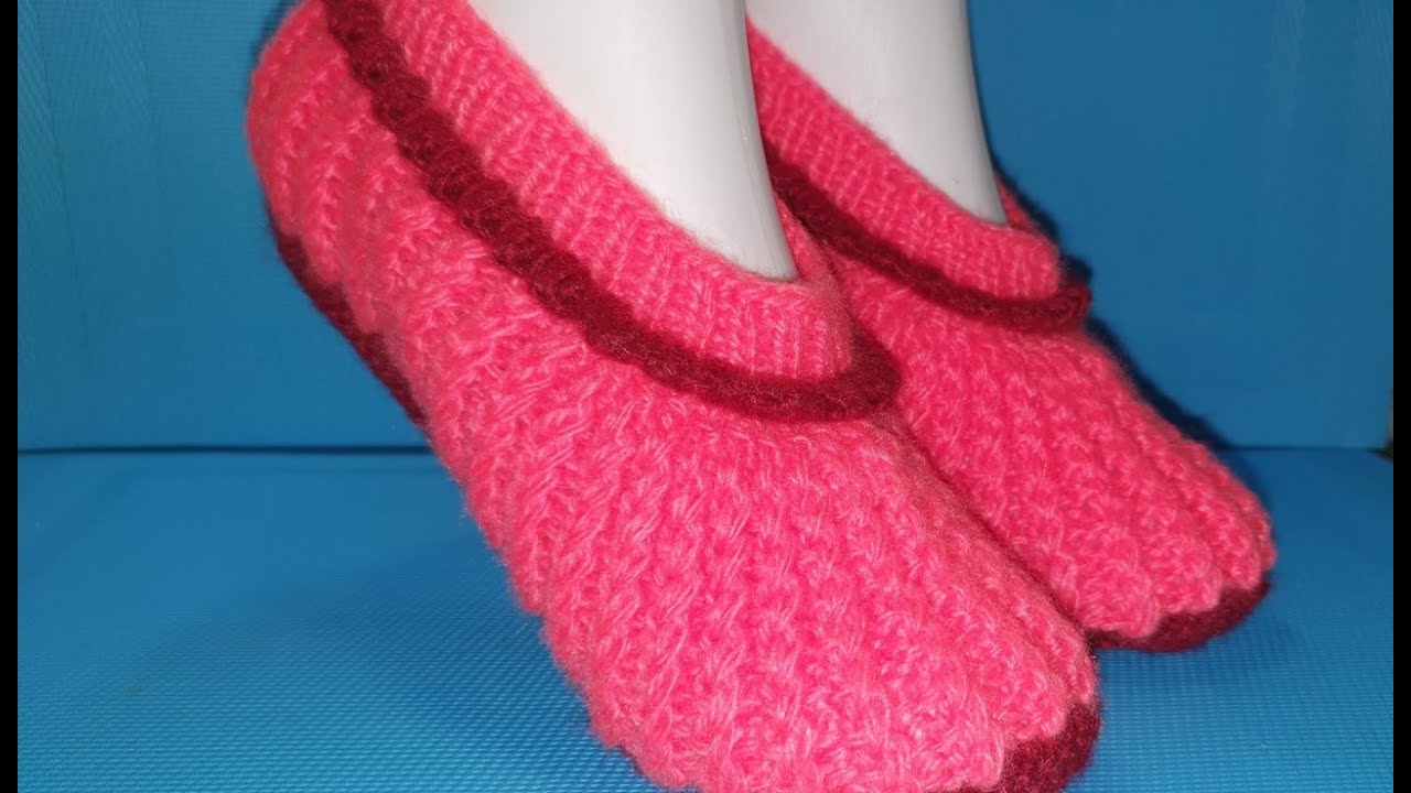 #420 УДОБНЫЕ ТАПОЧКИ СПИЦАМИ С ЗУБЧИКАМИ. МАСТЕР КЛАСС. Knitted slippers.Master class.