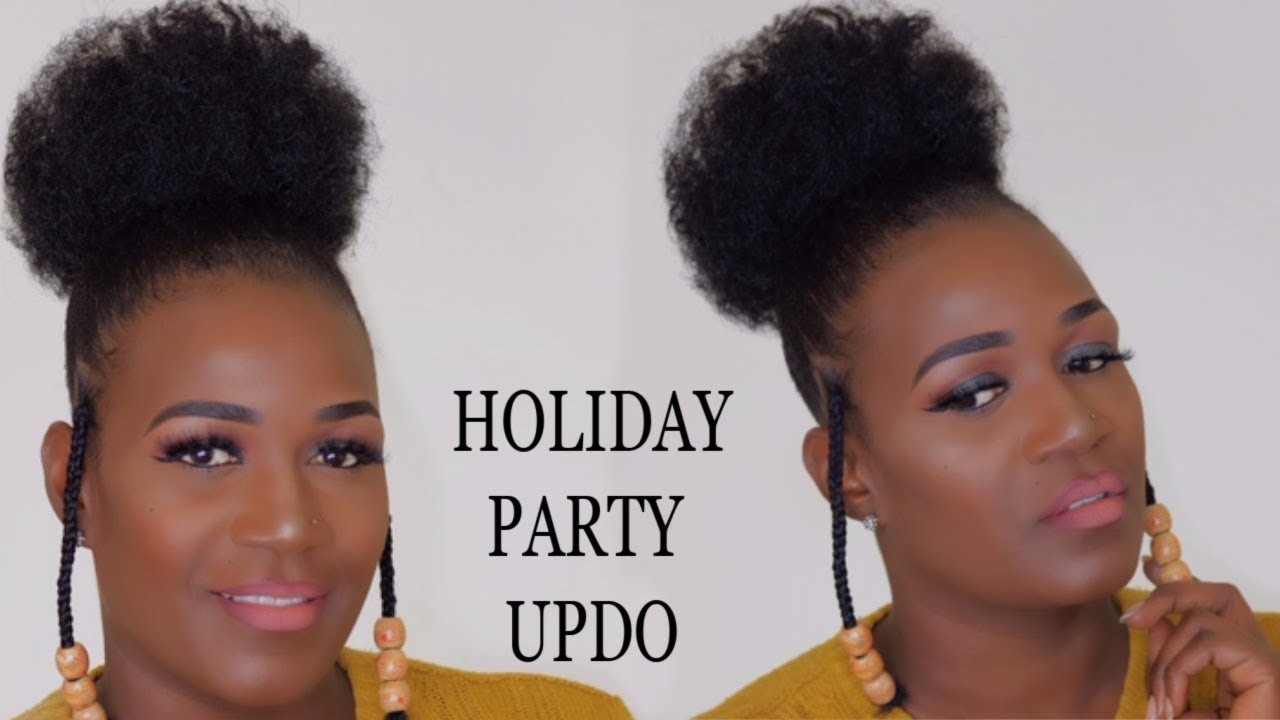 AFFORDABLE CROCHET AFRO PUFF ON SHORT 4C NATURAL HAIR