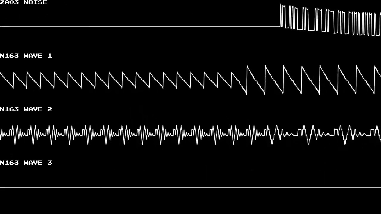 Booby Kids (NES) - "Booby Castle Town" [2A03+3-N163 cover with Hudson waveforms, oscilloscope view]
