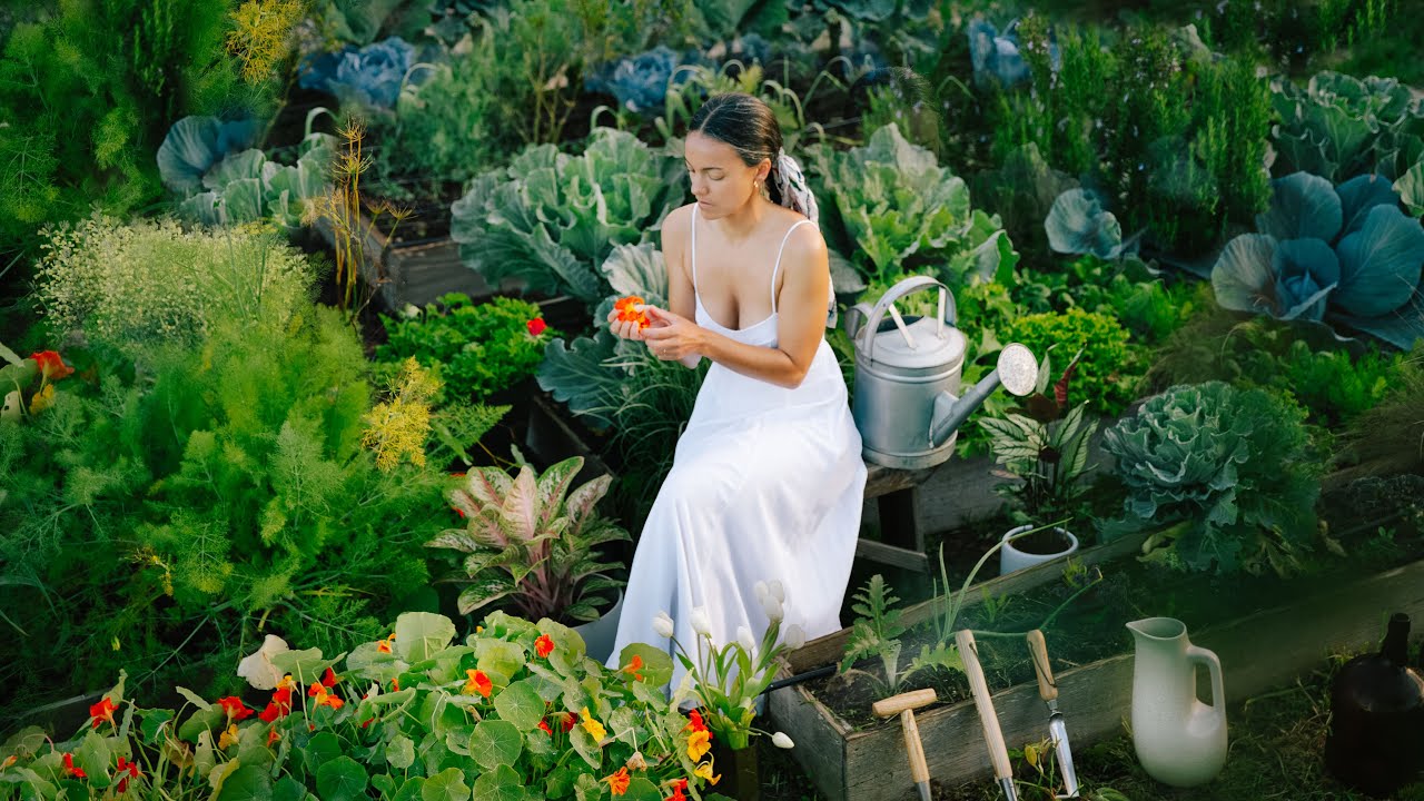 #59 TOUR MY SPRING VEGETABLE GARDEN | Harvesting & Cooking (Countryside Life)