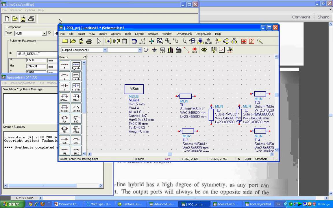 ADS Tutorial (7- Quadrature 90 Hybrid )