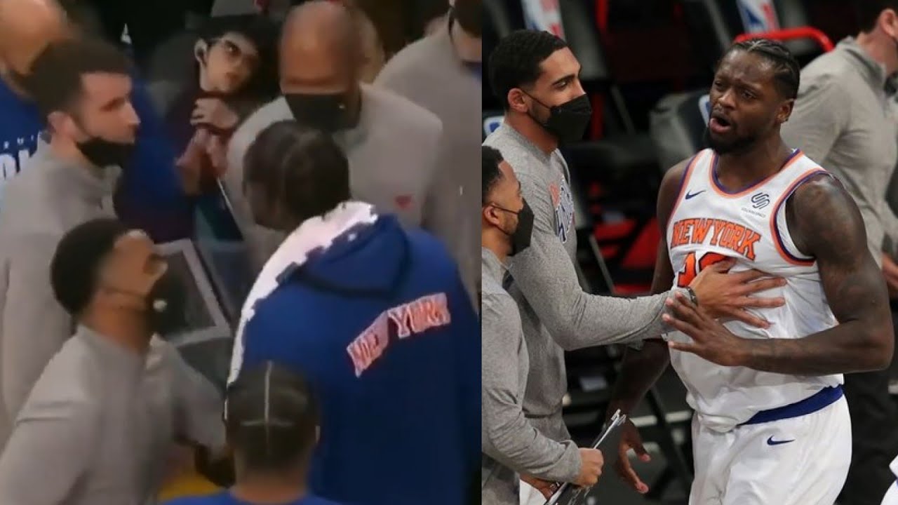 Julius Randle gets into heated exchange with Assistant Coach during timeout