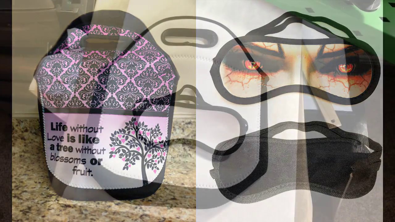 SUBLIMATION NEOPRENE LUNCH TOTE & EYE MASK