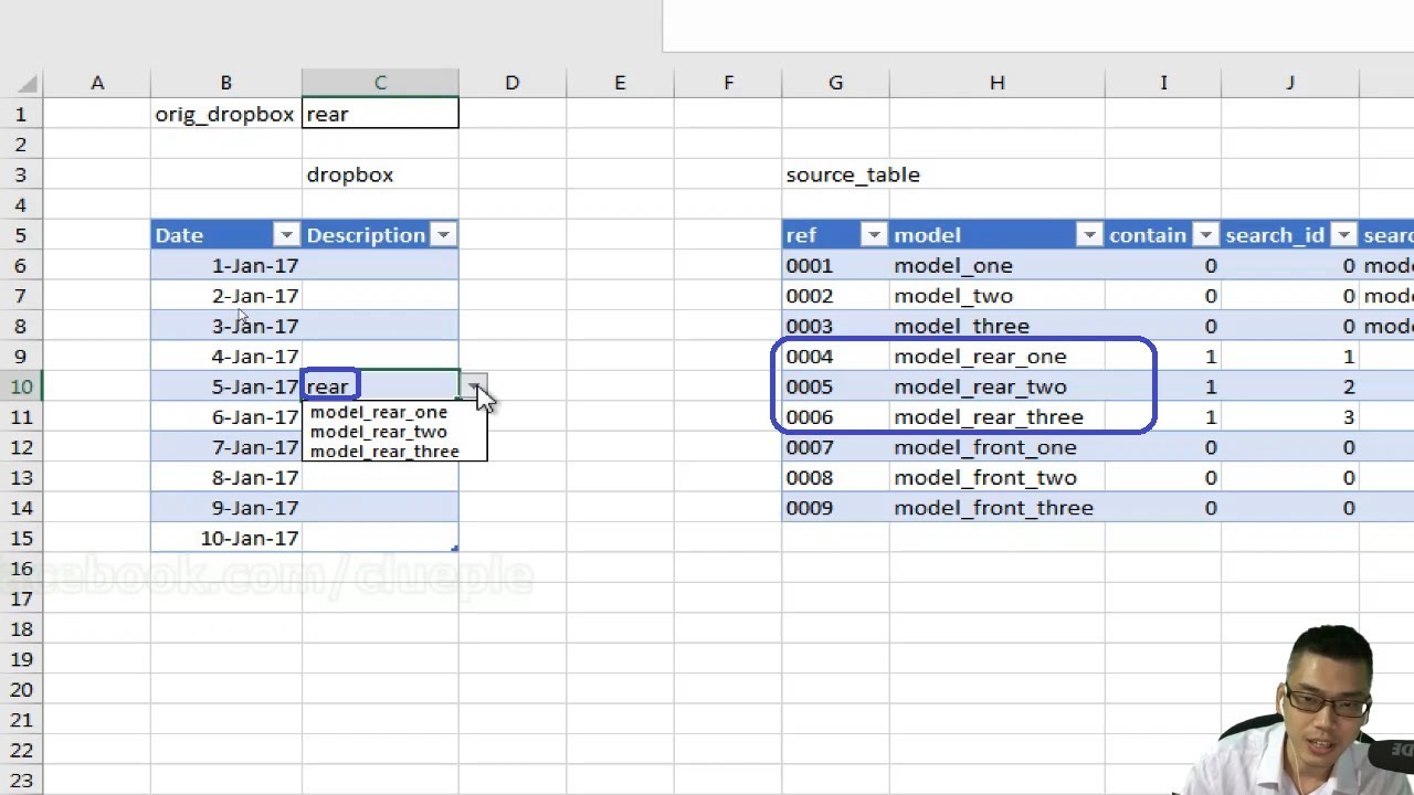 Excel Searchable Dropdown in Multiple Rows| No Macro| 2017