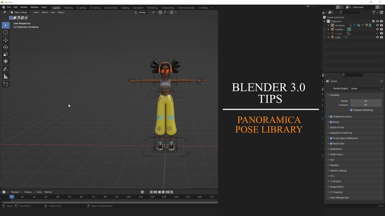 BLENDER 3.0 - Pose Library - panoramica e tutorial [ita]