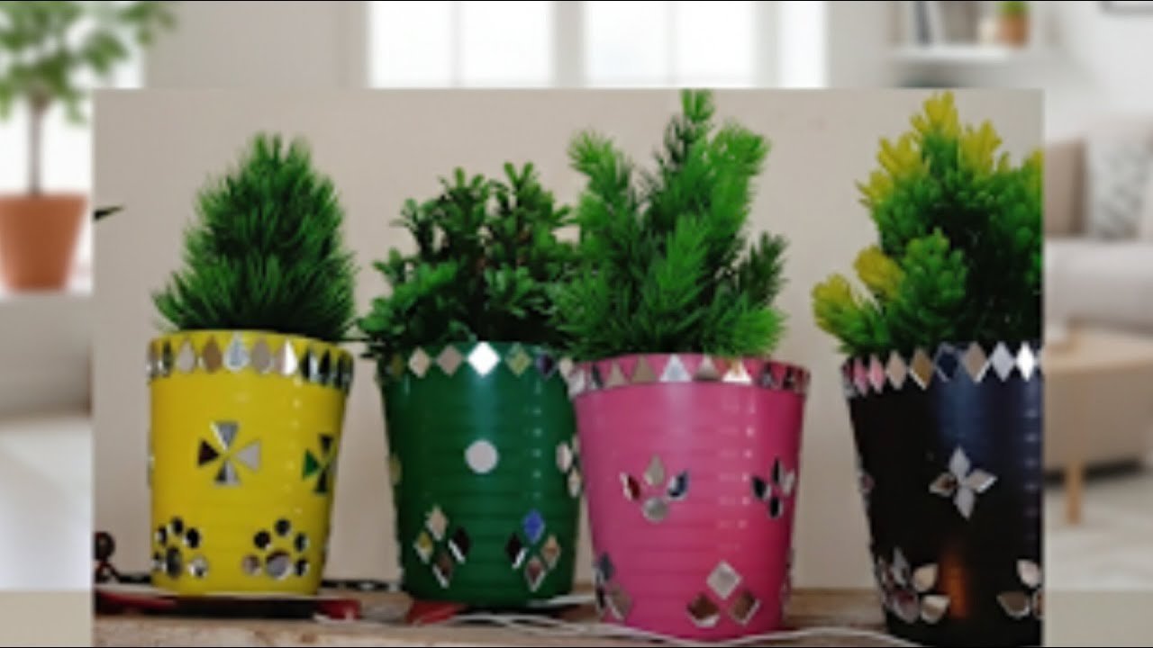 DIY Mirror Work on Plastic Glasses | Best Out of Waste Craft Ideas | Home Decor